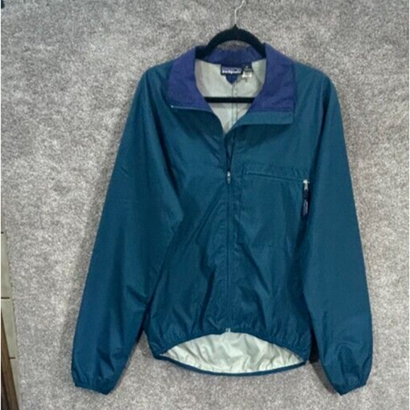 Patagonia Jacket Mens Medium Blue Full Zip Ripstop Windbreaker